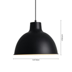 1-Luce Minimalista Moderna in Metallo Opaco a Cupola