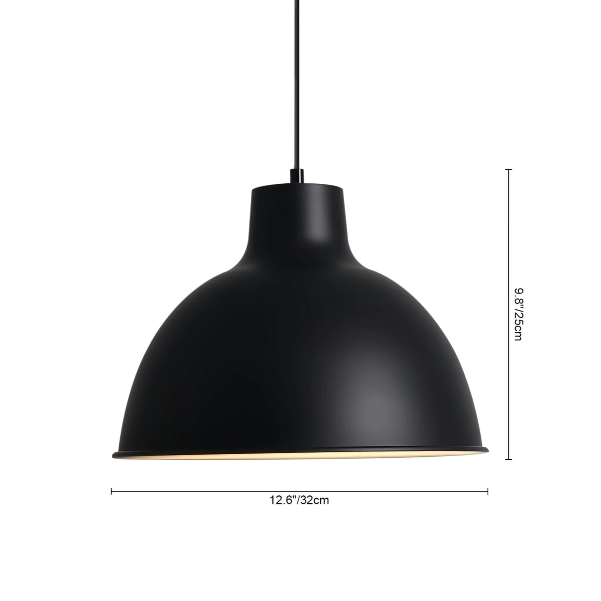 1-Luce Minimalista Moderna in Metallo Opaco a Cupola