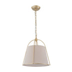 Lampada a sospensione vintage con paralume conico in lino a 4 luci