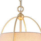 Lampada a sospensione vintage con paralume conico in lino a 4 luci