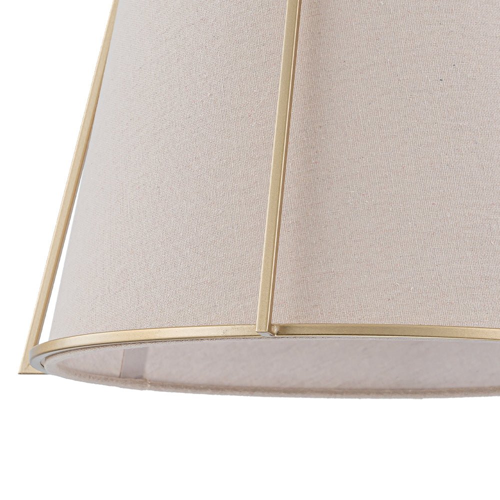 Lampada a sospensione vintage con paralume conico in lino a 4 luci