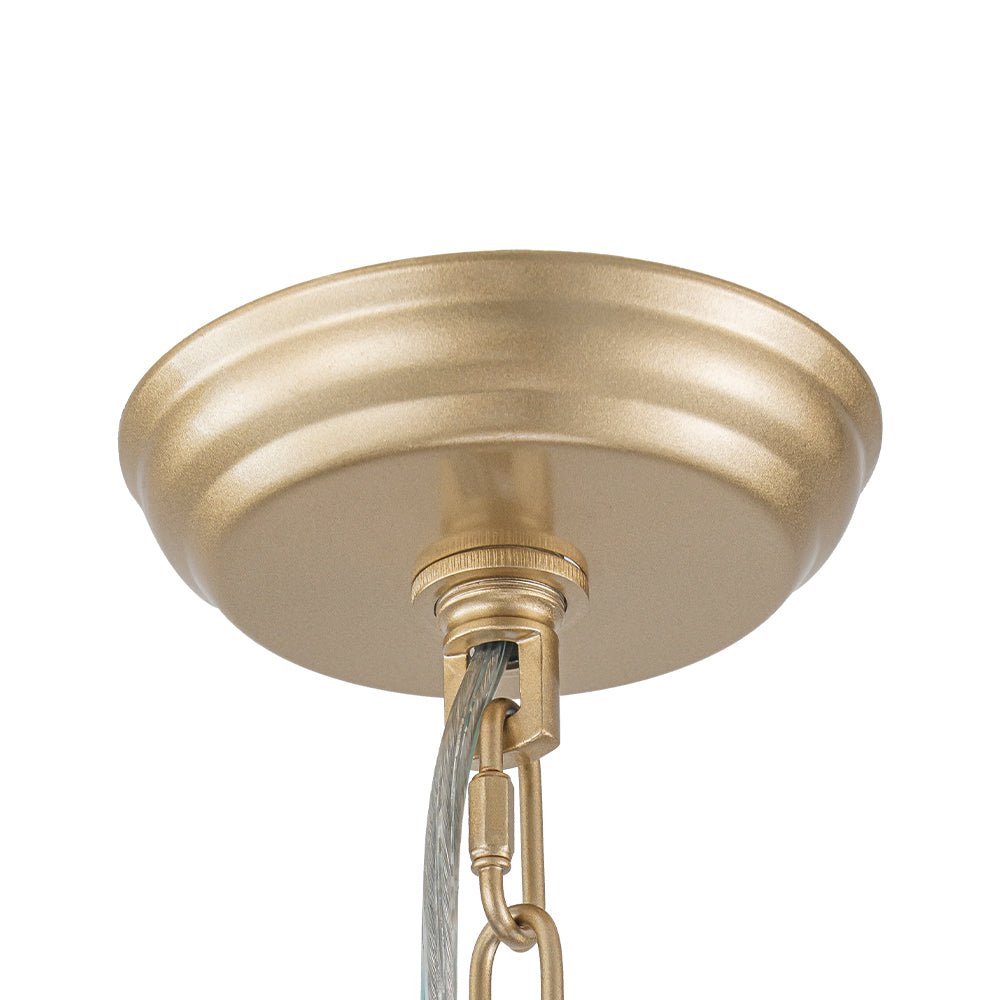 Lampada a sospensione vintage con paralume conico in lino a 4 luci