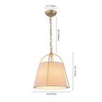 Lampada a sospensione vintage con paralume conico in lino a 4 luci