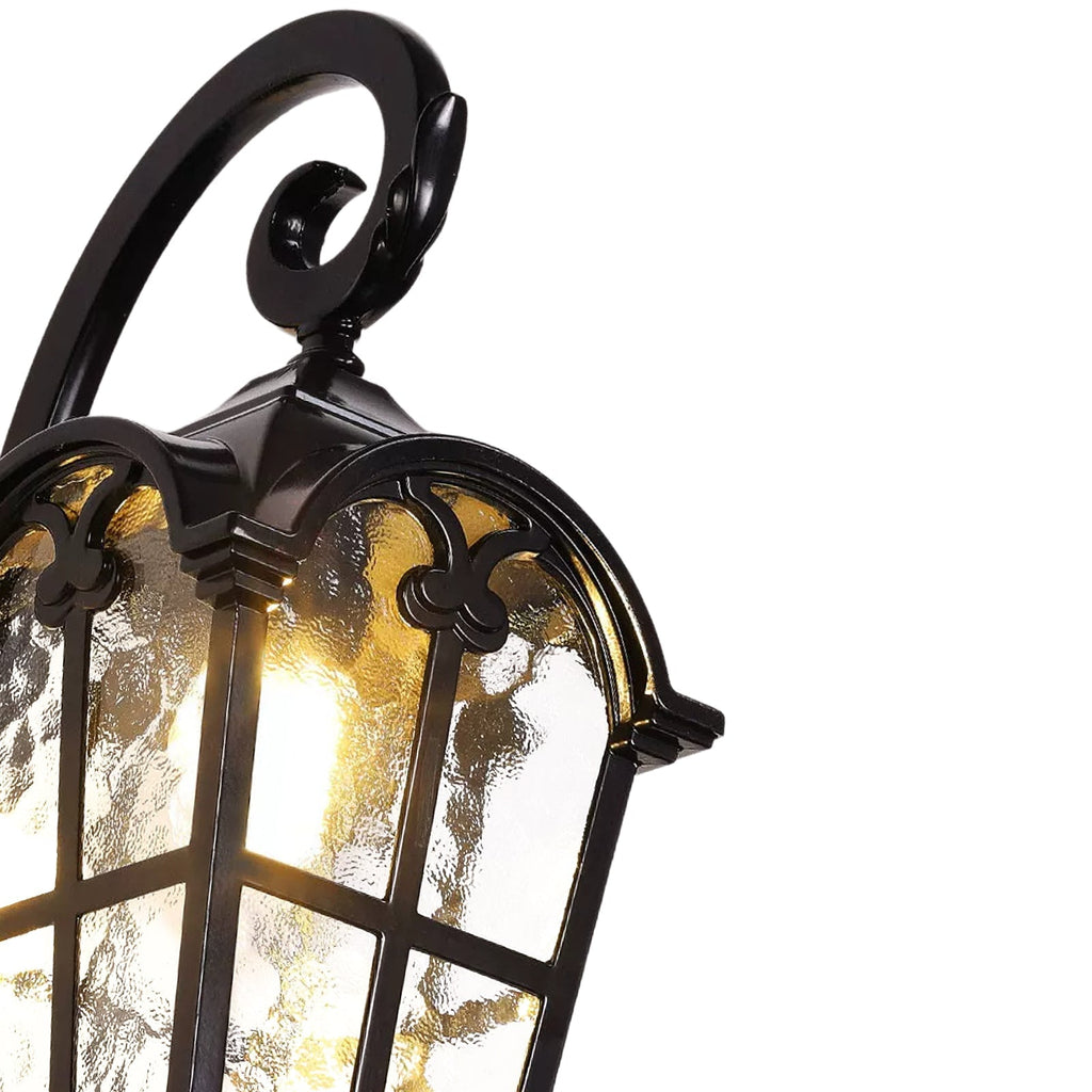 1-Luce Lanterna Vintage in Vetro Acqua Applique da Esterno