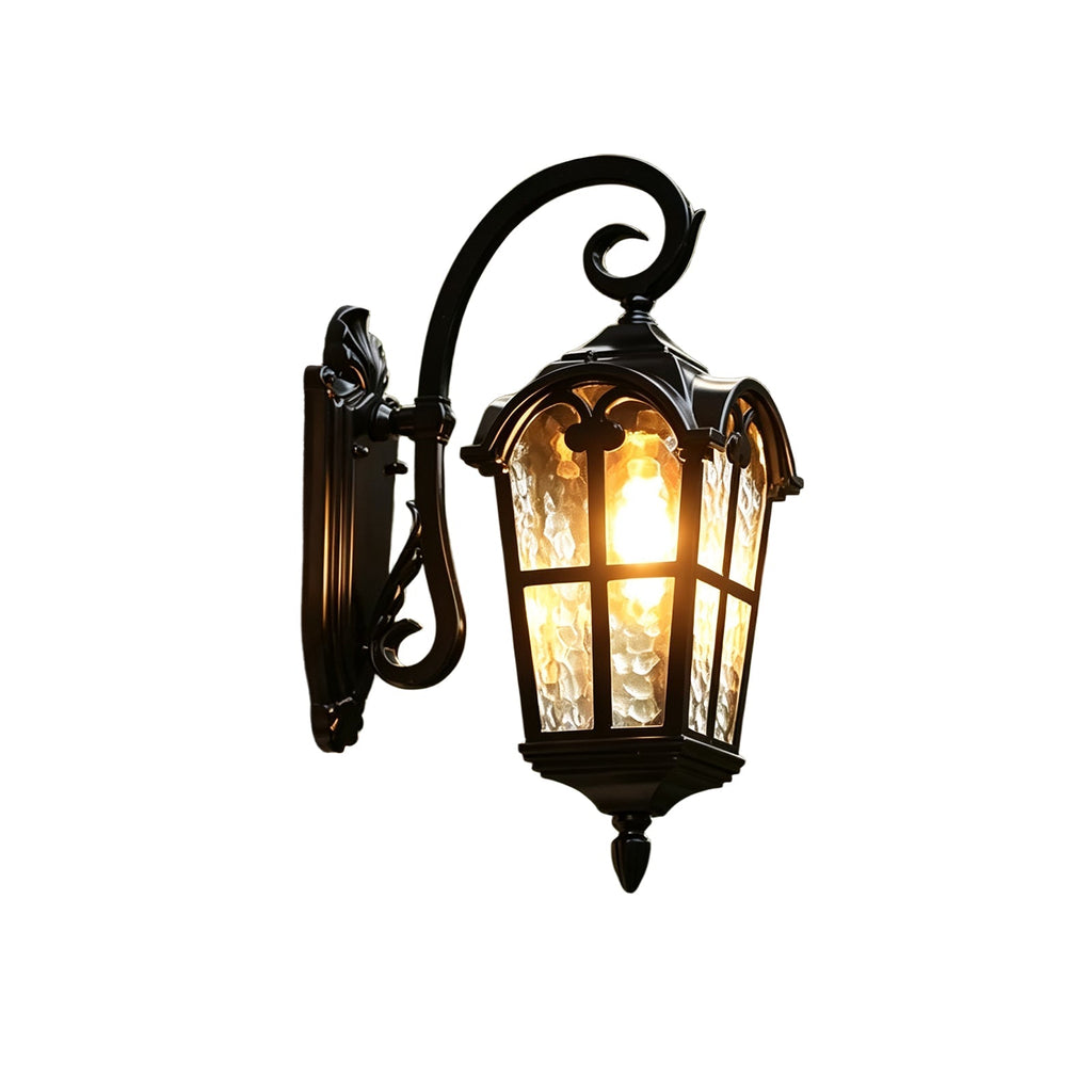 1-Luce Lanterna Vintage in Vetro Acqua Applique da Esterno