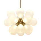Lampadario a Bolle Sputnik Bianco in Vetro Soffiato a 18 Luci