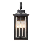 Lampada da Parete Esterno Impermeabile a 3 Luci con Ombra in Vetro Trasparente