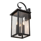 Lampada da Parete Esterno Impermeabile a 3 Luci con Ombra in Vetro Trasparente