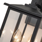 Lampada da Parete Esterno Impermeabile a 3 Luci con Ombra in Vetro Trasparente