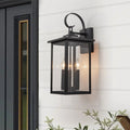 Lampada da Parete Esterno Impermeabile a 3 Luci con Ombra in Vetro Trasparente