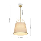 Lampada a sospensione vintage con paralume conico in lino a 4 luci