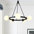 Lampadario a Bolle Nero a 5 Luci