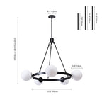 Lampadario a Bolle Nero a 5 Luci