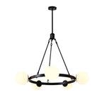 Lampadario a Bolle Nero a 5 Luci