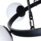 Lampadario a Bolle Nero a 5 Luci