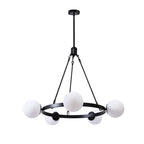 Lampadario a Bolle Nero a 5 Luci