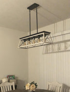 Lampadario Lineare Rettangolare a 5 Luci per Isola Cucina
