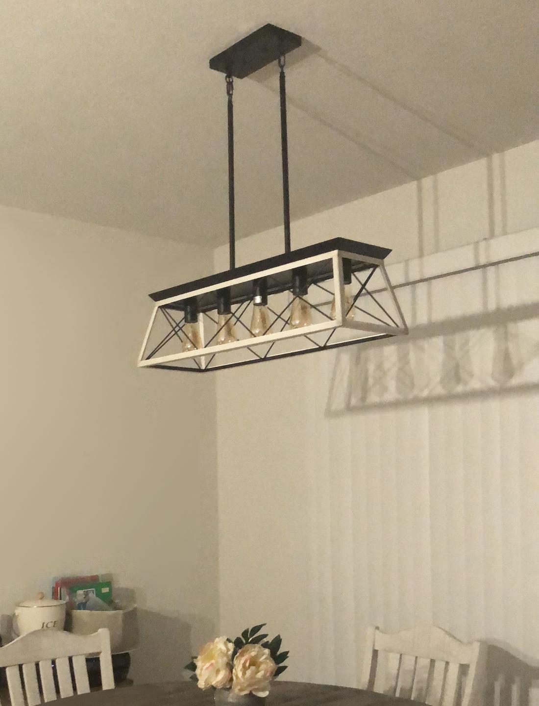 Lampadario Lineare Rettangolare a 5 Luci per Isola Cucina