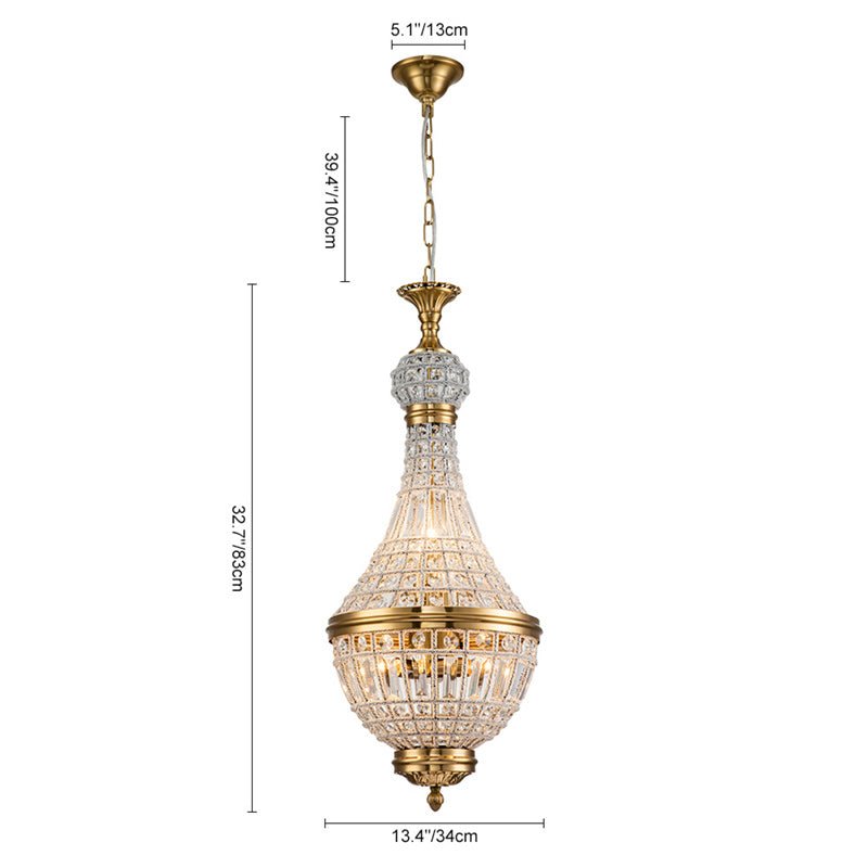 Lampadario Imperiale a 6 Luci in Cristallo Faccettato