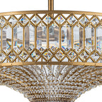 Lampada a soffitto semi-flush a tamburo glamour a 6 luci con cristallo per corridoio