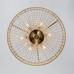 Lampada a soffitto semi-flush a tamburo glamour a 6 luci con cristallo per corridoio