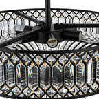 Lampada a soffitto semi-flush a tamburo glamour a 6 luci con cristallo per corridoio