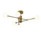 Plafoniera Semi Flush a 6 Luce in Vetro Globo Sputnik