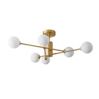 Plafoniera Semi Flush a 6 Luce in Vetro Globo Sputnik