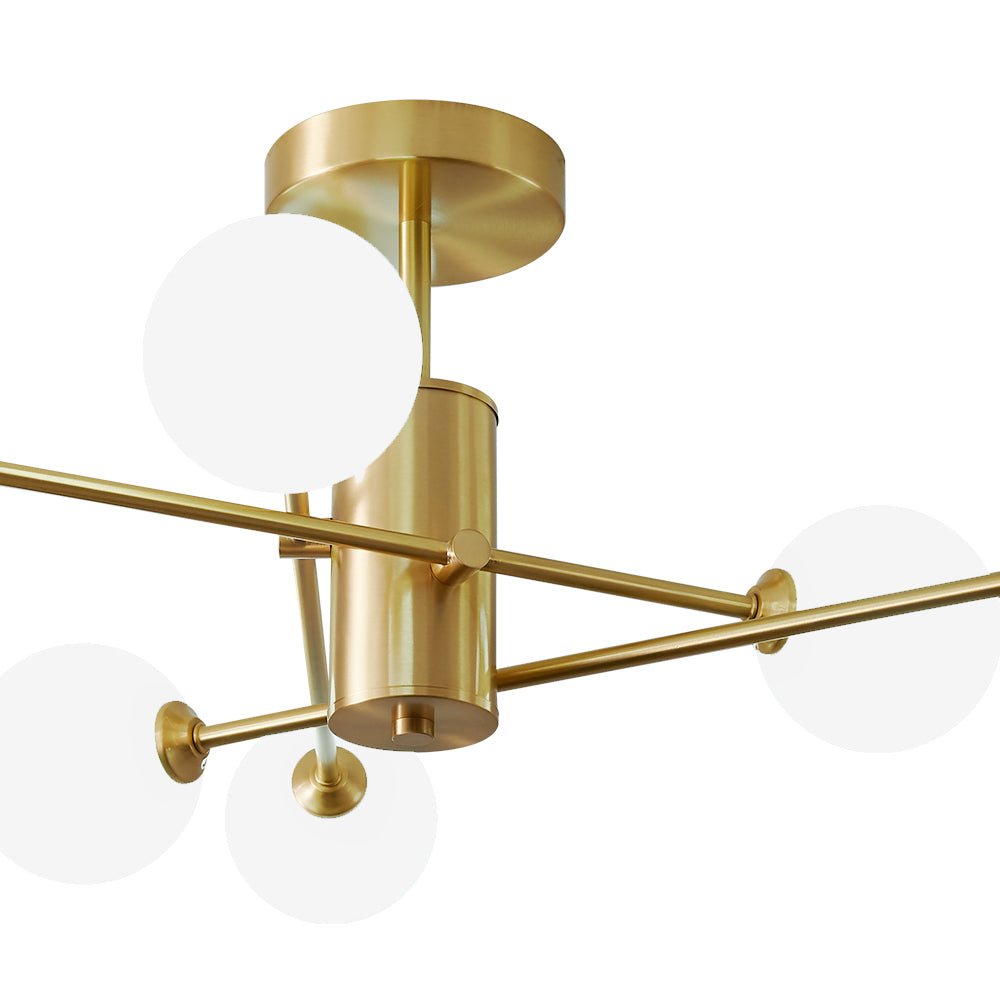 Plafoniera Semi Flush a 6 Luce in Vetro Globo Sputnik