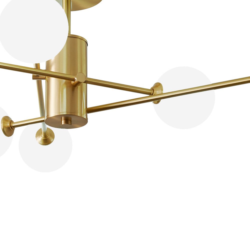 Plafoniera Semi Flush a 6 Luce in Vetro Globo Sputnik