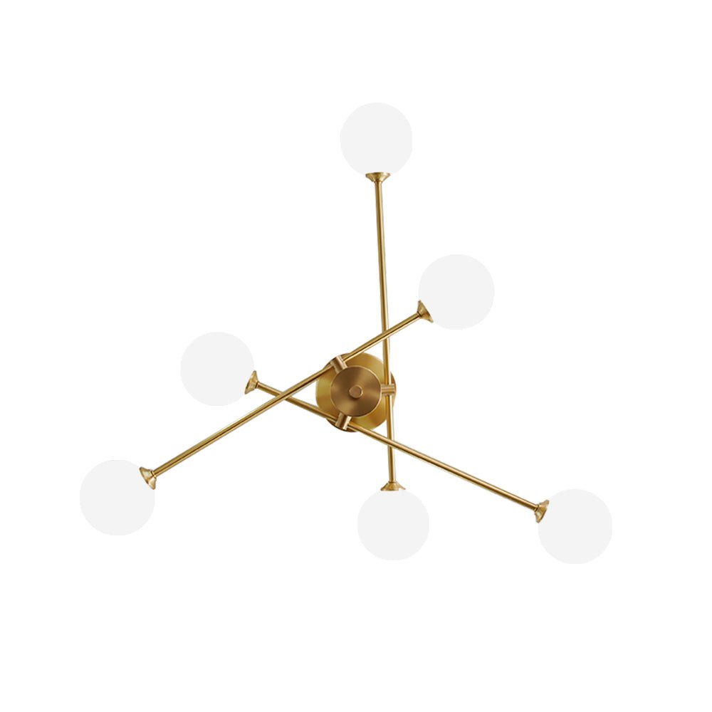 Plafoniera Semi Flush a 6 Luce in Vetro Globo Sputnik