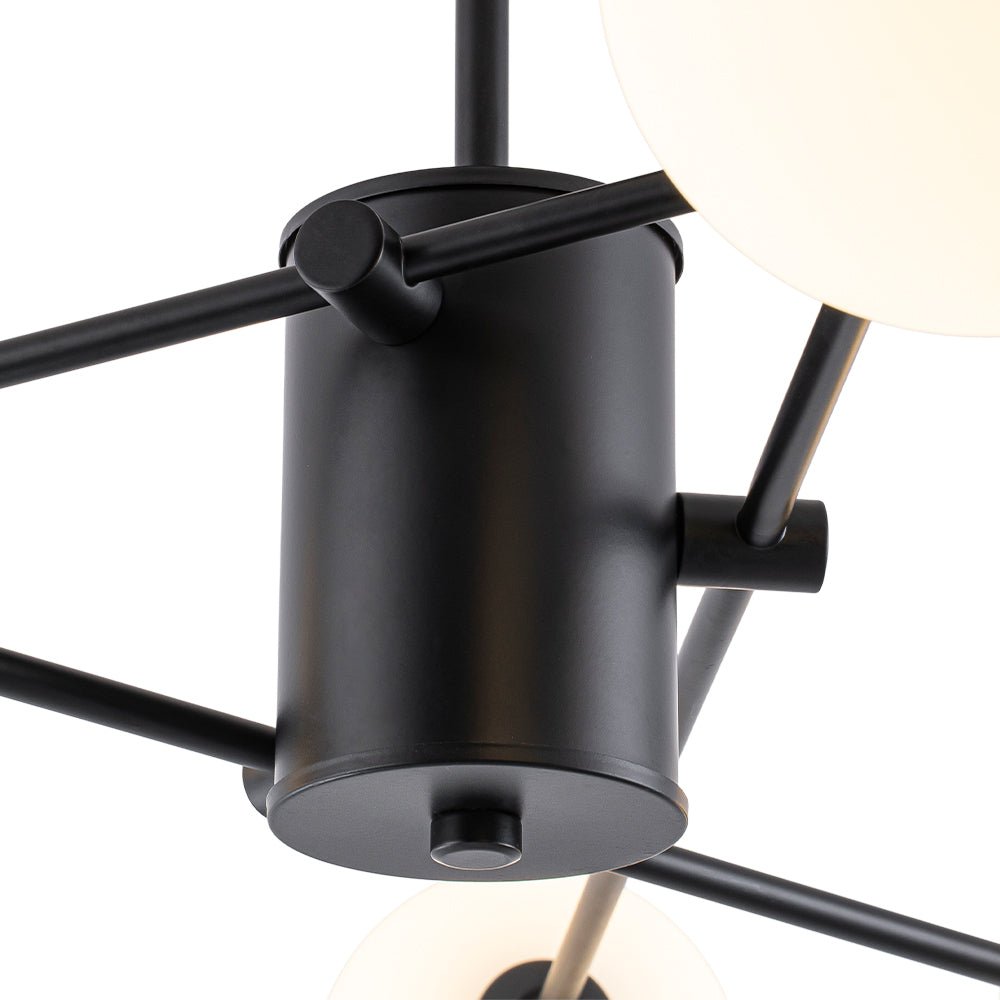 Plafoniera Semi Flush a 6 Luce in Vetro Globo Sputnik