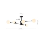 Plafoniera Semi Flush a 6 Luce in Vetro Globo Sputnik