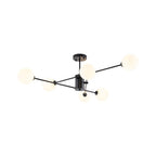 Plafoniera Semi Flush a 6 Luce in Vetro Globo Sputnik