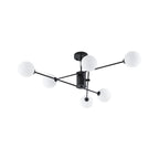 Plafoniera Semi Flush a 6 Luce in Vetro Globo Sputnik