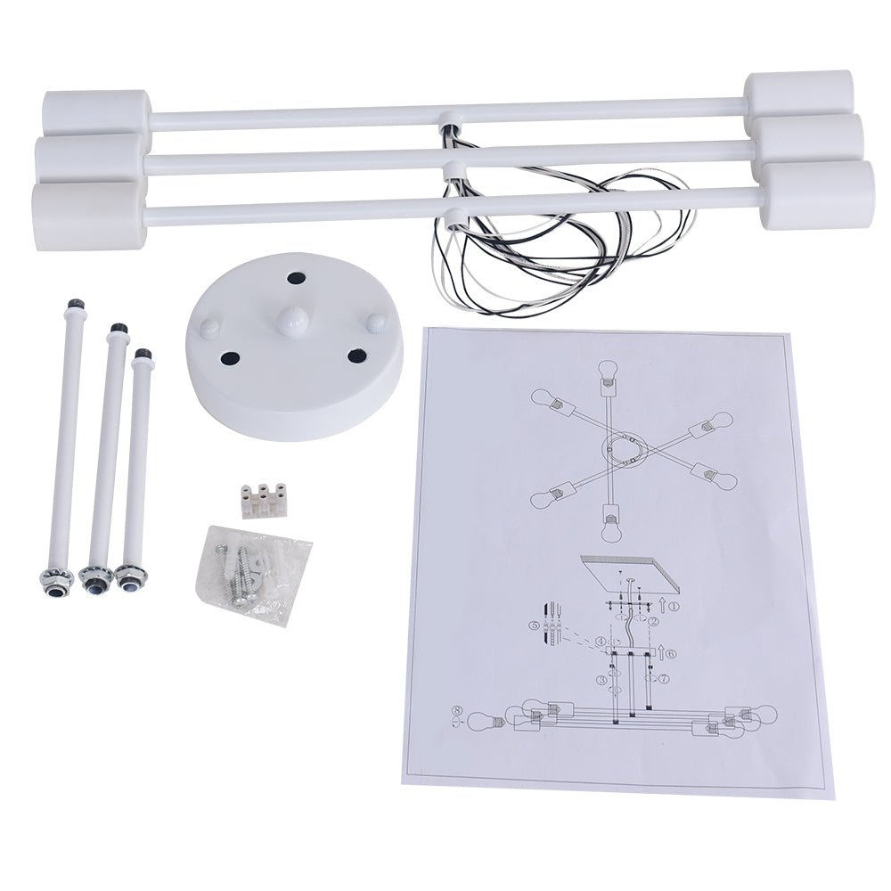 Plafoniera Semi Flush a 6 Luci Stile Sputnik