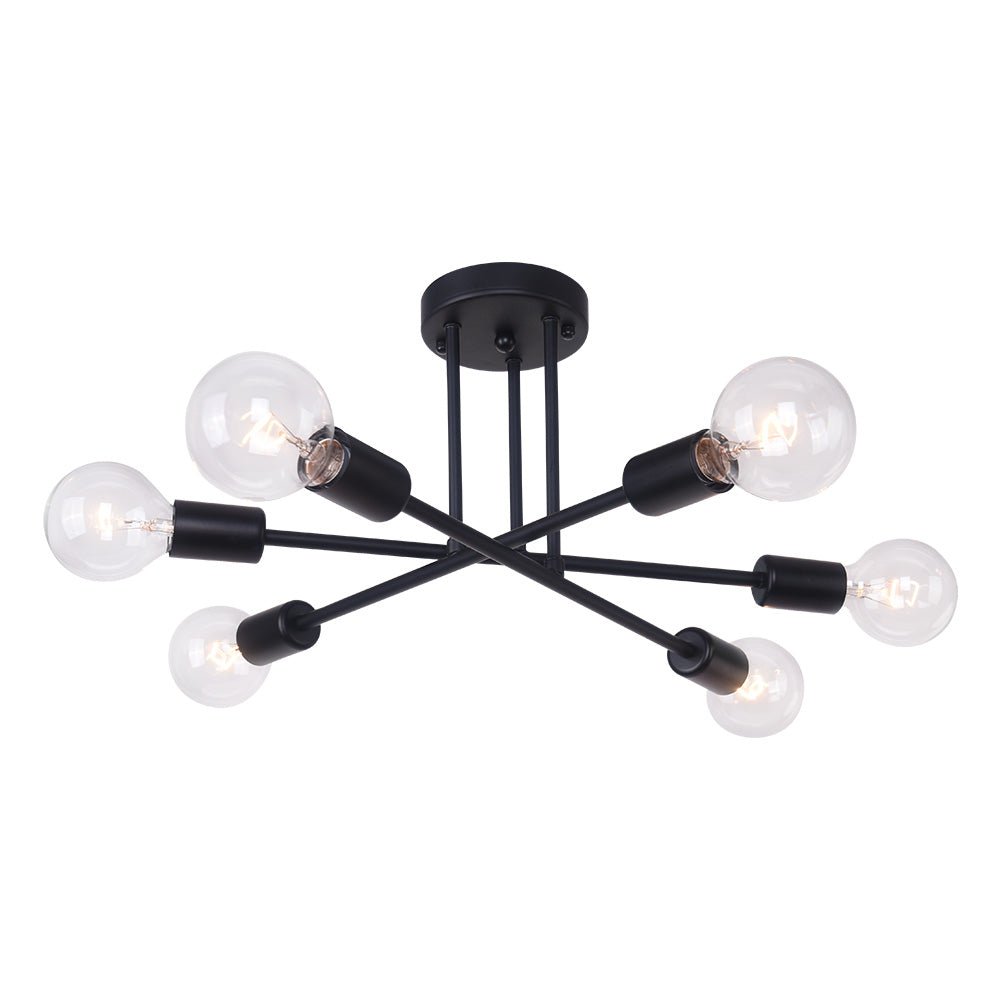 Plafoniera Semi Flush a 6 Luci Stile Sputnik