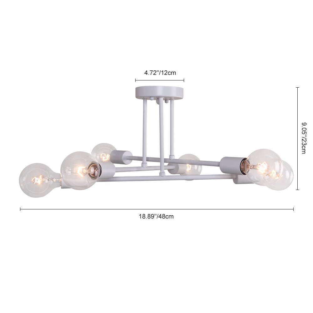 Plafoniera Semi Flush a 6 Luci Stile Sputnik