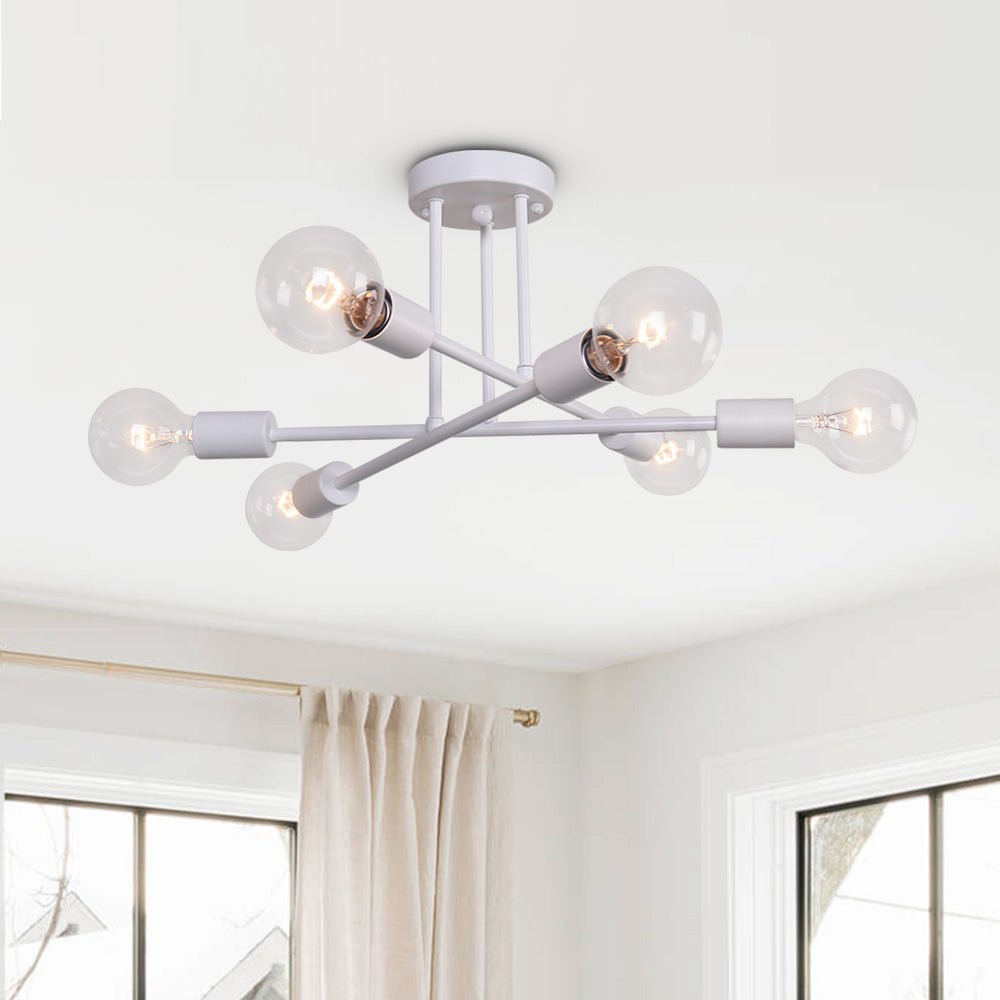 Plafoniera Semi Flush a 6 Luci Stile Sputnik