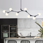 Lampadario Lineare in Vetro con 8 Luci
