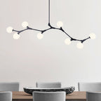 Lampadario Lineare in Vetro con 8 Luci