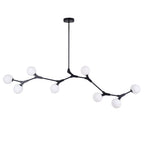 Lampadario Lineare in Vetro con 8 Luci