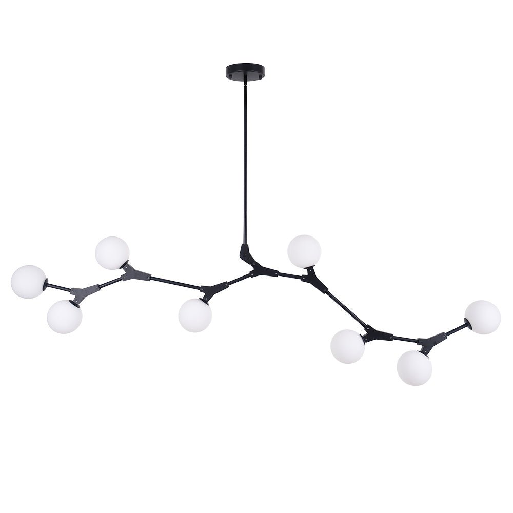 Lampadario Lineare in Vetro con 8 Luci