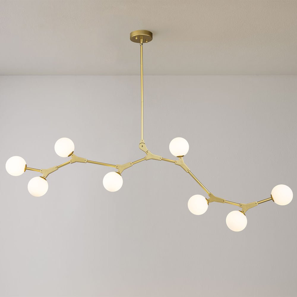 Lampadario Lineare in Vetro con 8 Luci