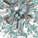 Lampadario Fuochi D'Artificio Dente di Leone Blu a 9 Luci