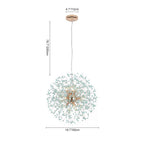 Lampadario Fuochi D'Artificio Dente di Leone Blu a 9 Luci