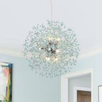 Lampadario Fuochi D'Artificio Dente di Leone Blu a 9 Luci