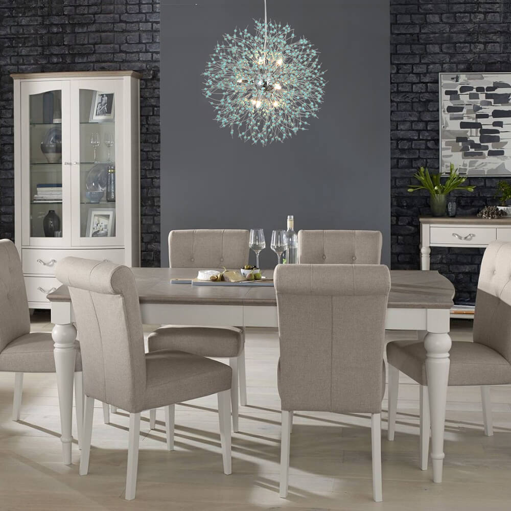 Lampadario Fuochi D'Artificio Dente di Leone Blu a 9 Luci
