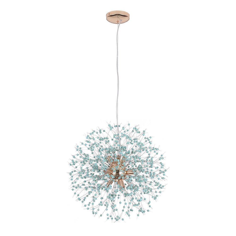 Lampadario Fuochi D'Artificio Dente di Leone Blu a 9 Luci