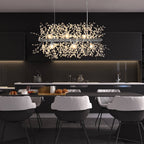 Lampadario Moderno Lineare in Cristallo a 9 Luci